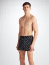 DEREK ROSE DEREK ROSE MEN'S MODERN FIT BOXERS LEDBURY 78 COTTON BATISTE NAVY