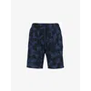Derek Rose Mens Navy London Camouflage-print Stretch-woven Pyjama Shorts In Navy