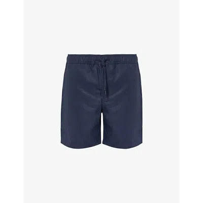 Derek Rose Mens Navy Sydney Drawstring-waist Linen Shorts