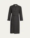 Derek Rose Men's Nelson Cotton Bath Robe In Gray