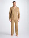 Derek Rose Men's Pyjamas Basel Micro Modal Stretch Camel