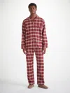 Derek Rose Kelburn 48 Checked Cotton-flannel Pyjama Set In Burgundy