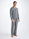 Derek Rose Men's Pyjamas Marlowe Micro Modal Stretch Charcoal