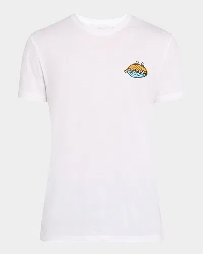 Derek Rose Men's Ripley Clam Crewneck T-shirt In White