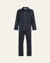 Derek Rose Men's Royal Satin Stripe Long Pajama Set In Black