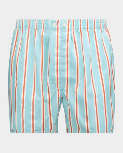 Derek Rose Men's Royal Stripe Classic-fit Boxer Shorts In Blue