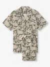 Derek Rose Men's Short Pyjamas Milan 26 Linen Khaki