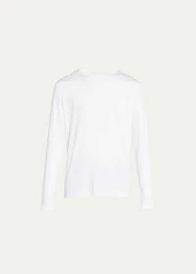 Derek Rose Men's Stretch Long Sleeve Crewneck T-shirt In White