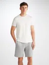 DEREK ROSE DEREK ROSE MEN'S SWEAT SHORTS QUINN COTTON MODAL SILVER