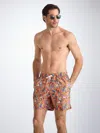 Derek Rose Mens Maui Graphic-pattern Swim Shorts Orange Xl In Orange