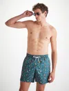Derek Rose Men's Swim Shorts Blue Sea Friends Print In Blue