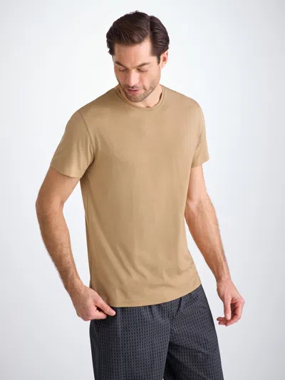 Derek Rose Men's T-shirt Basel Micro Modal Stretch Camel