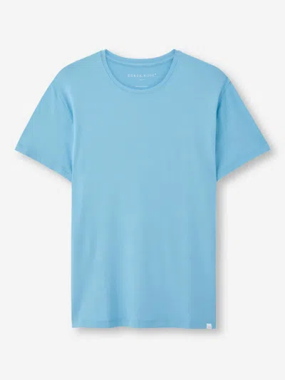 Derek Rose Men's T-shirt Basel Micro Modal Stretch Ocean Blue