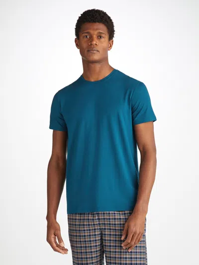 Derek Rose Men's T-shirt Basel Micro Modal Stretch Poseidon Blue