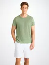 Derek Rose Men's T-shirt Jordan Linen Sage Green