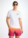Derek Rose Men's T-shirt Pima Cotton White Jungle Motif