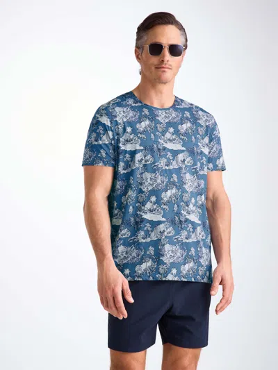 Derek Rose Men's T-shirt Robin 17 Pima Cotton Blue