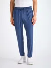 Derek Rose Men's Track Pants Basel Micro Modal Stretch Sapphire In Blue