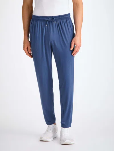 Derek Rose Men's Track Pants Basel Micro Modal Stretch Sapphire In Blue