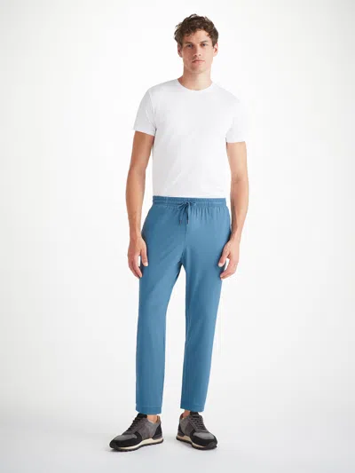 Derek Rose Men's Track Pants Basel Micro Modal Stretch Steel Blue