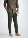 Derek Rose Men's Trousers Sydney Linen Khaki In Khaki