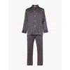 Derek Rose Mens Navy Wellington 57 Cotton Pyjamas In Navy
