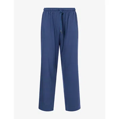 Derek Rose Mens Basel Micro Modal-jersey Lounge Trousers Blue