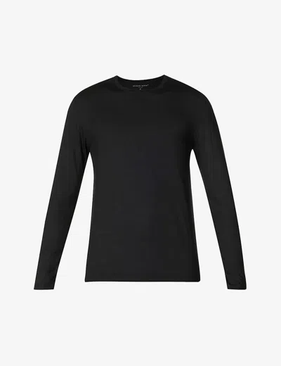 DEREK ROSE MENS BLACK BASEL LONG-SLEEVED STRETCH-MODAL TOP XXL,61348905