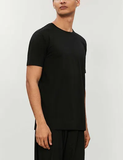 Derek Rose Mens Black Basel Stretch-modal T-shirt
