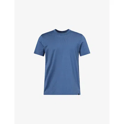 Derek Rose Mens Blue Barny Short-sleeve Cotton T-shirt