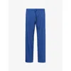 Derek Rose Mens Basel Relaxed-fit Stretch-modal Lounge Trousers Blue Xxl In Blue
