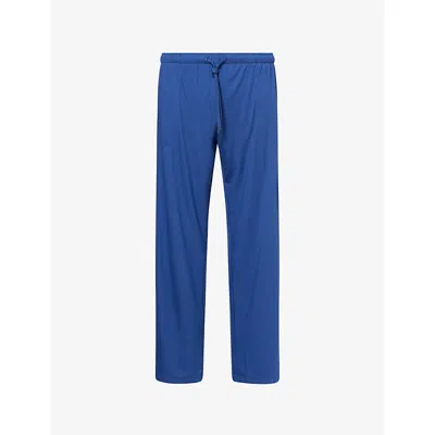 Derek Rose Mens Basel Relaxed-fit Stretch-modal Lounge Trousers Blue Xxl
