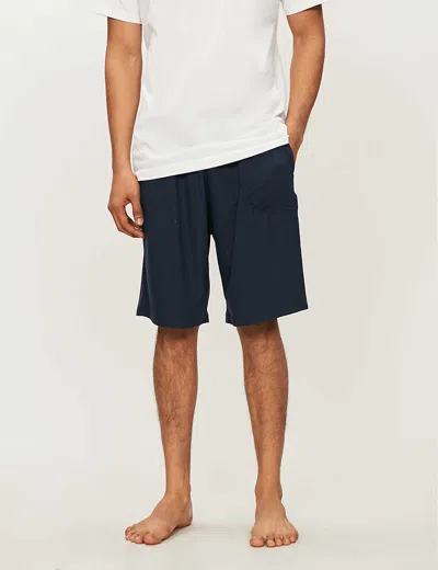 Derek Rose Derek Rose Mens Blue Basel Stretch-modal Shorts