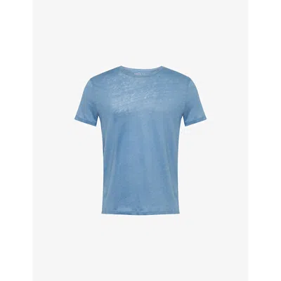 Derek Rose Mens Blue Jordan 1 Crewneck Short-sleeve Linen T-shirt Xxl