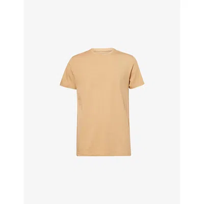 Derek Rose Mens Basel Crewneck Stretch-modal T-shirt Camel Xl