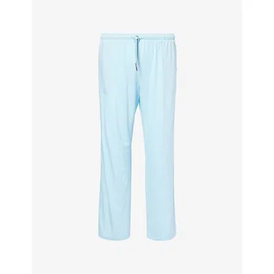 Derek Rose Mens Blue Basel 25 Modal-jersey Trousers