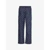 Derek Rose Mens Navy Ledbury Straight-leg Relaxed-fit Cotton Pyjama Trousers In Navy