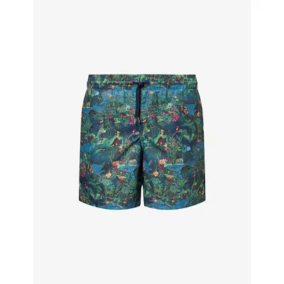Derek Rose Mens Maui Graphic-pattern Swim Shorts Multi-coloured