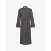 Derek Rose Mens Nelson Graphic-print Cotton-poplin Robe Navy