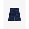 Derek Rose Mens Navy Nelson Graphic-print Straight Leg Relaxed-fit Cotton Pyjama Shorts Xxl In Navy