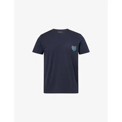 Derek Rose Mens Navy Ripley Short-sleeve Cotton T-shirt Xxl In Blue