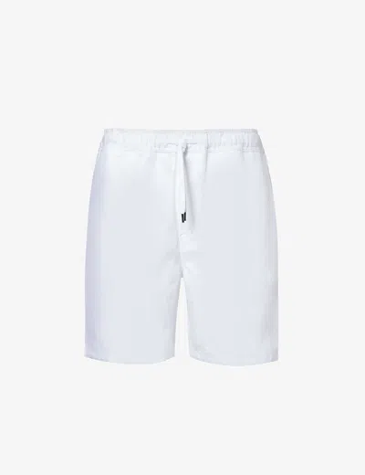 Derek Rose Mens White Sydney Drawstring-waistband Linen Shorts