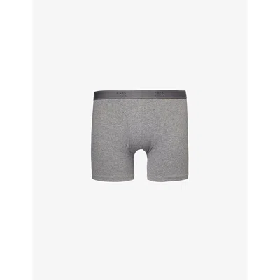 Derek Rose Mens Jack 1 Logo-waistband Stretch-cotton Trunks Charcoal