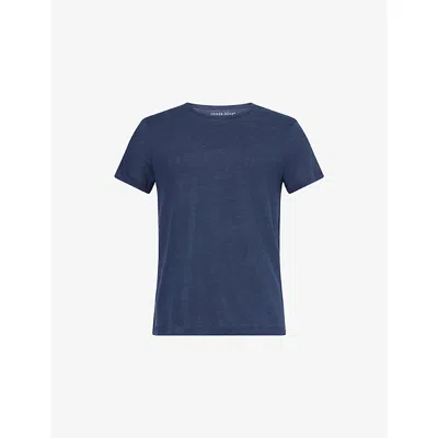 Derek Rose Mens  Jordan Crewneck Linen T-shirt