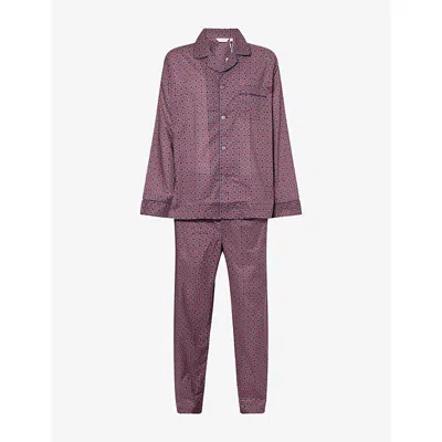 Derek Rose Mens Ledbury Cotton Batiste Pyjama Set Multi-coloured