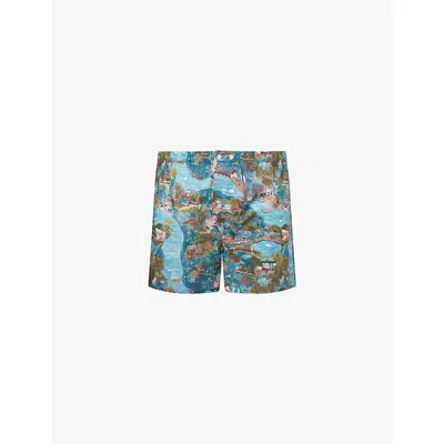 Derek Rose Mens Multi-coloured Ledbury Classic-fit Cotton Boxer Shorts