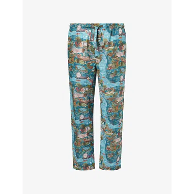 Derek Rose Ledbury 100 Printed Cotton Pyjama Trousers In Multi