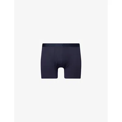 Derek Rose Mens Navy Alex Branded-waistband Stretch-jersey Trunks Xxl In Blue