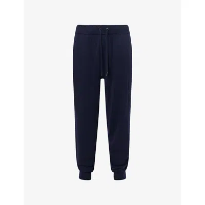 Derek Rose Mens Finley Straight-leg Cashmere Trousers Navy