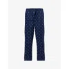 Derek Rose Ledbury Printed Cotton-batiste Pyjama Trousers In Navy